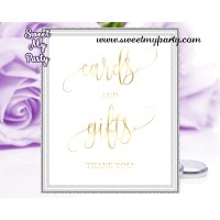 Wedding Cards and gifts sign,Wedding Gold Cards and Gifts sign,(025w)